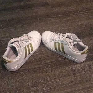 White and Gold 5 1/2 Adidas